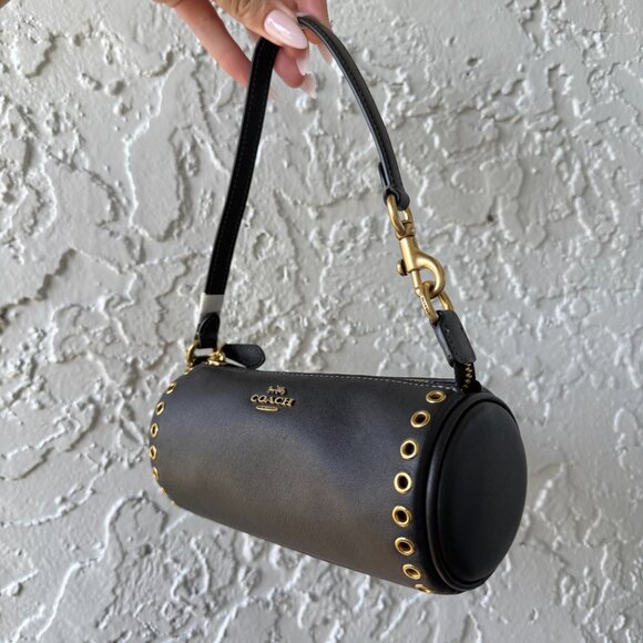 NWT Coach Nolita Barrel Bag with Gold Hardware & Grommets, Mini Bag, Leather - Picture 1 of 8
